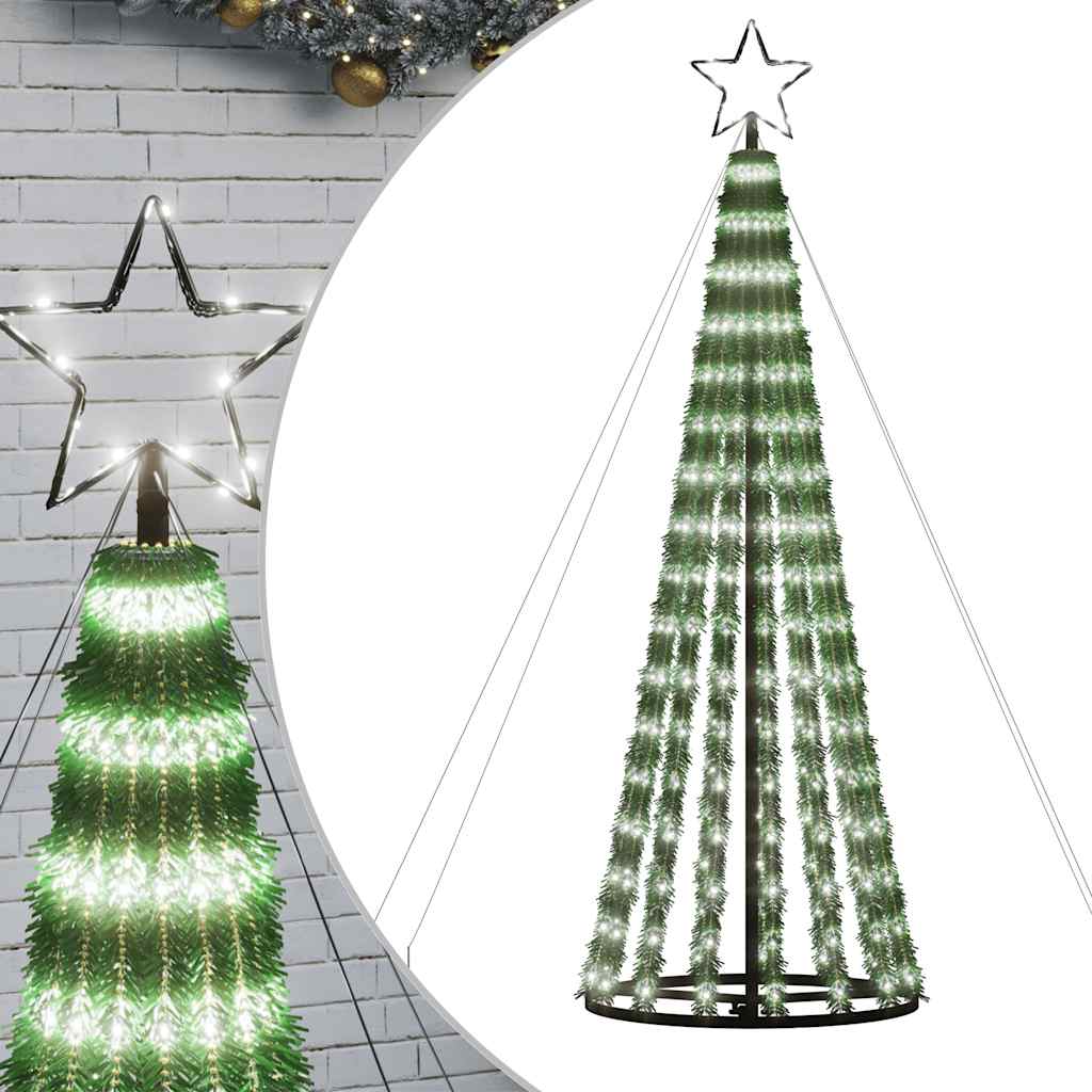 Vidaxxl Sapin de Noël LED 275 LED blanc froid 180 cm