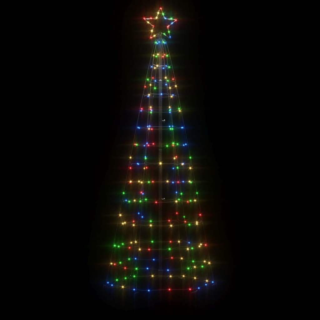 Vidaxl LED Christmas Tree with Spikes 220 LEDs Colorful 180 cm