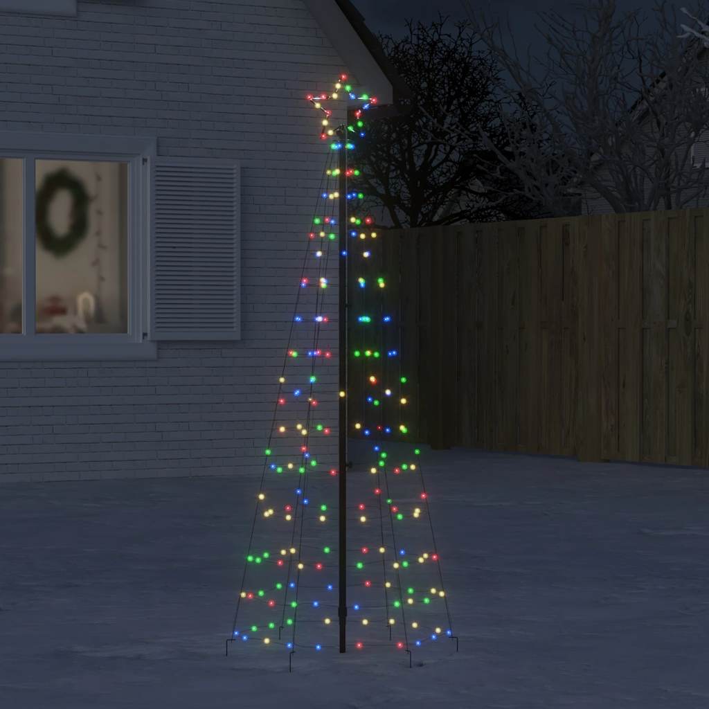 Vidaxl LED Christmas Tree with Spikes 220 LEDs Colorful 180 cm
