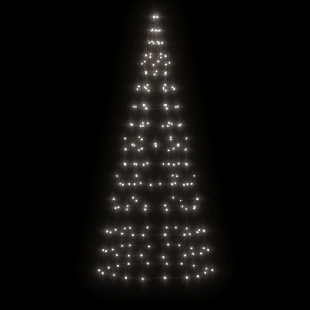 Vidaxxl Árbol de Navidad LED sobre asta de bandera 200 LEDs blanco frío 180 cm