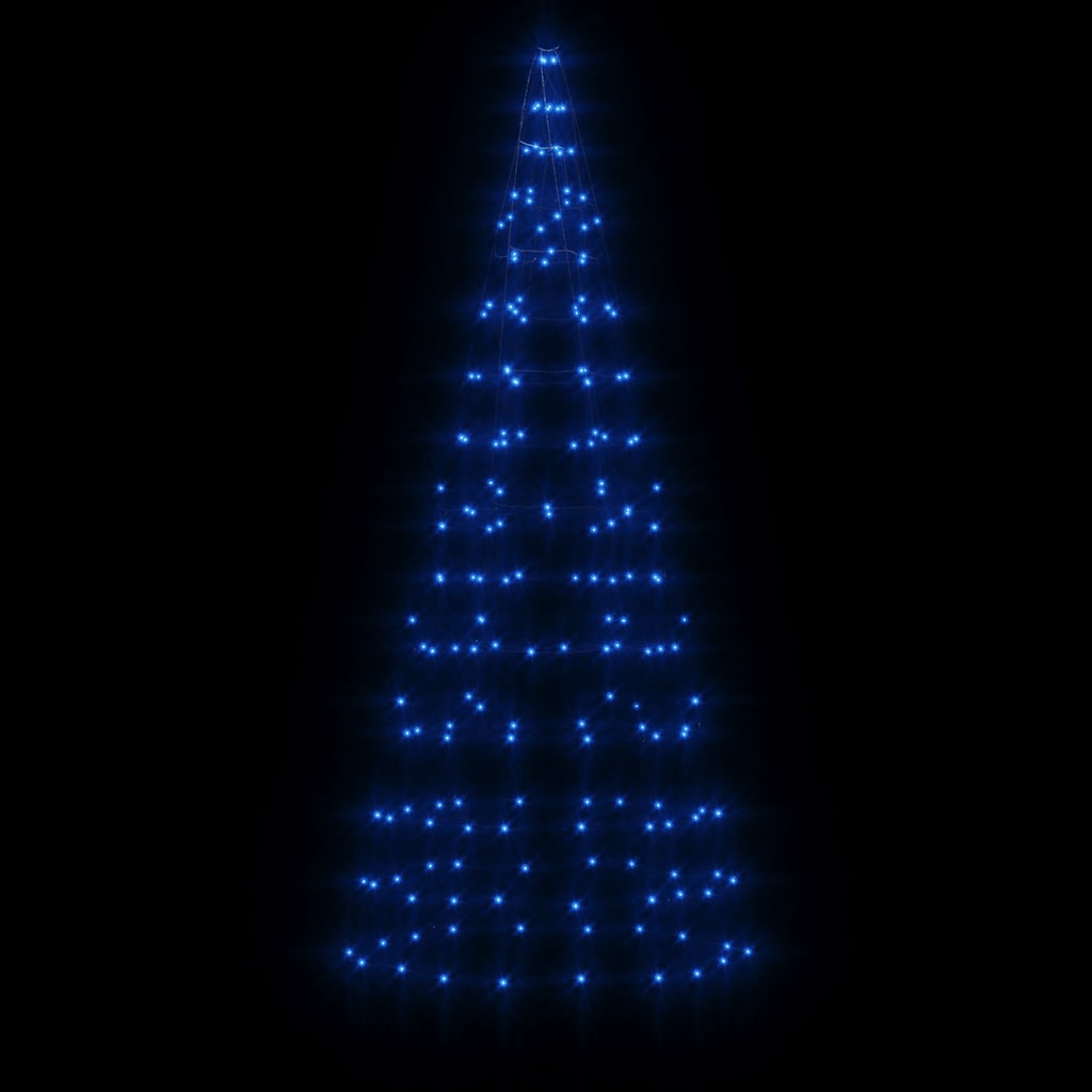 Vidaxxl Árbol de Navidad LED sobre asta de bandera 200 LED 180 cm azul