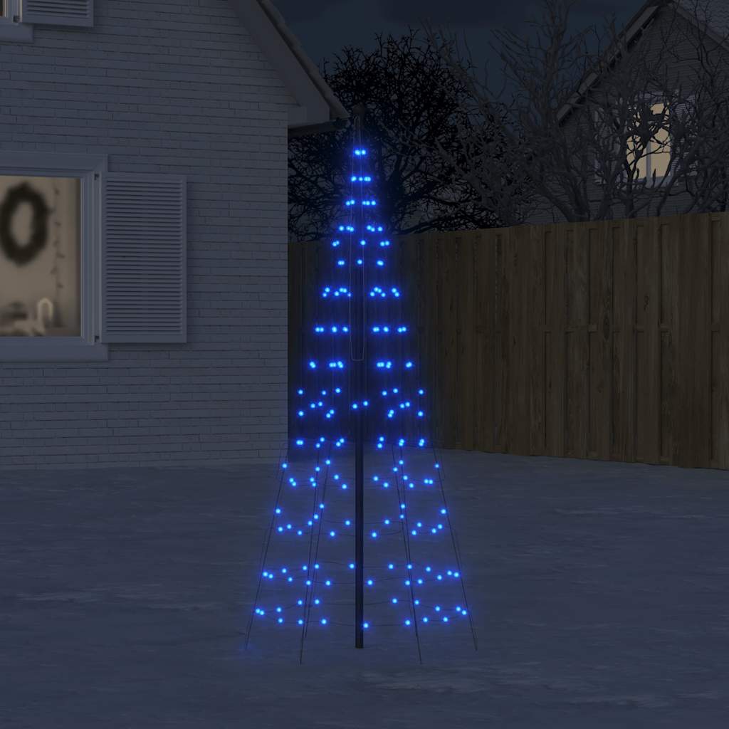 Vidaxxl Árbol de Navidad LED sobre asta de bandera 200 LED 180 cm azul