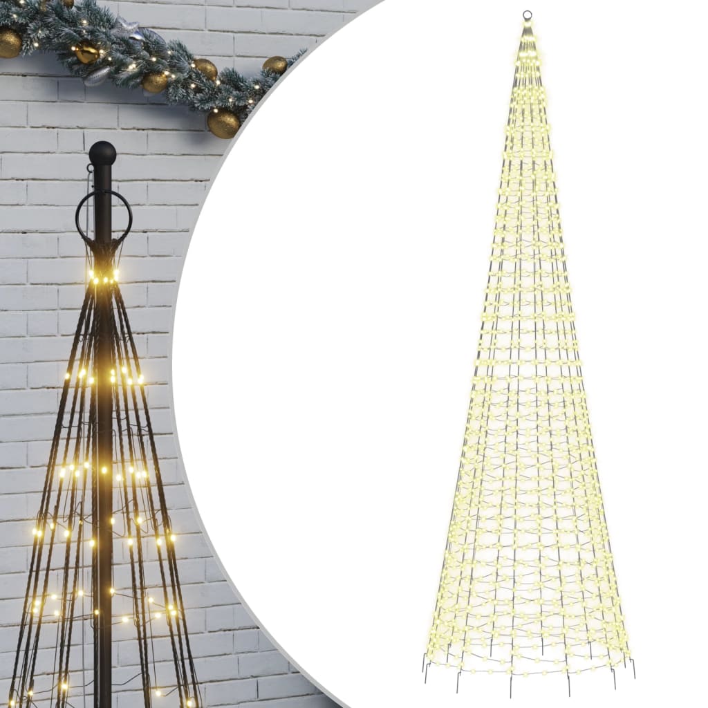 Vidaxl LED Tree di Natale a Vlaggenmast 1534 LED White White 500 cm