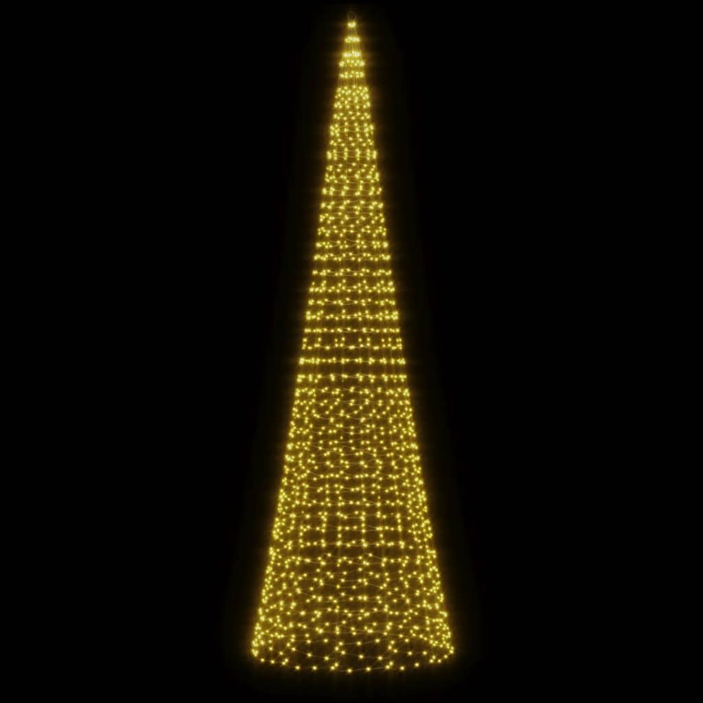 Vidaxl LED Tree di Natale a Vlaggenmast 1534 LED White White 500 cm