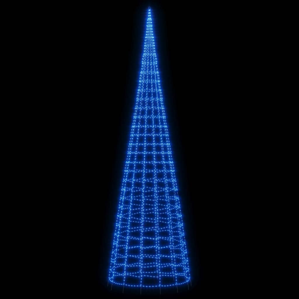 Vidaxxl Árbol de Navidad LED sobre asta de bandera 3000 LED 800 cm azul