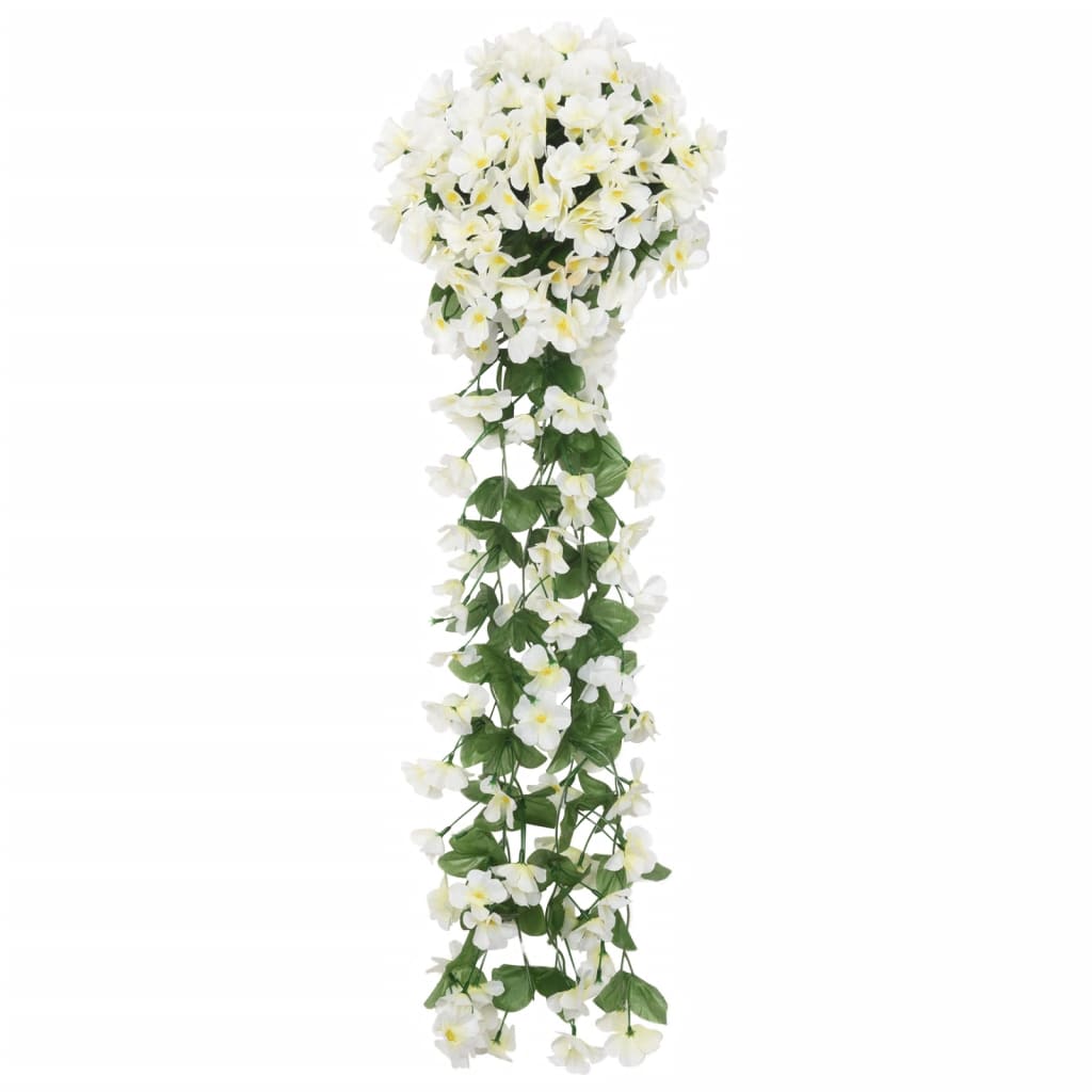 Vidaxl Christmas garlands with flowers 3 st 85 cm white