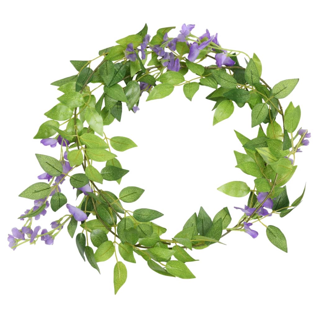 Vidaxl Christmas garlands with flowers 6 pcs 200 cm purple