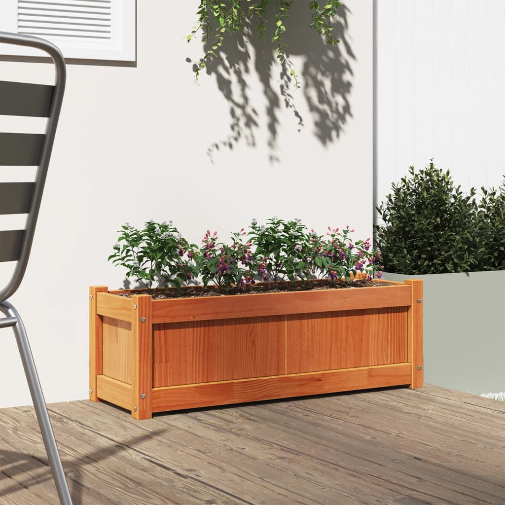 Vidaxx Planter 90x31x31 cm massiv Pinienholz, wäschbraun