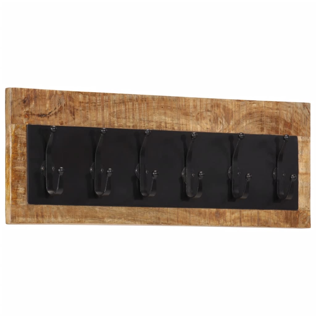 Vidaxl Wall Coat Rack with 6 Hooks Solid Mango Wood