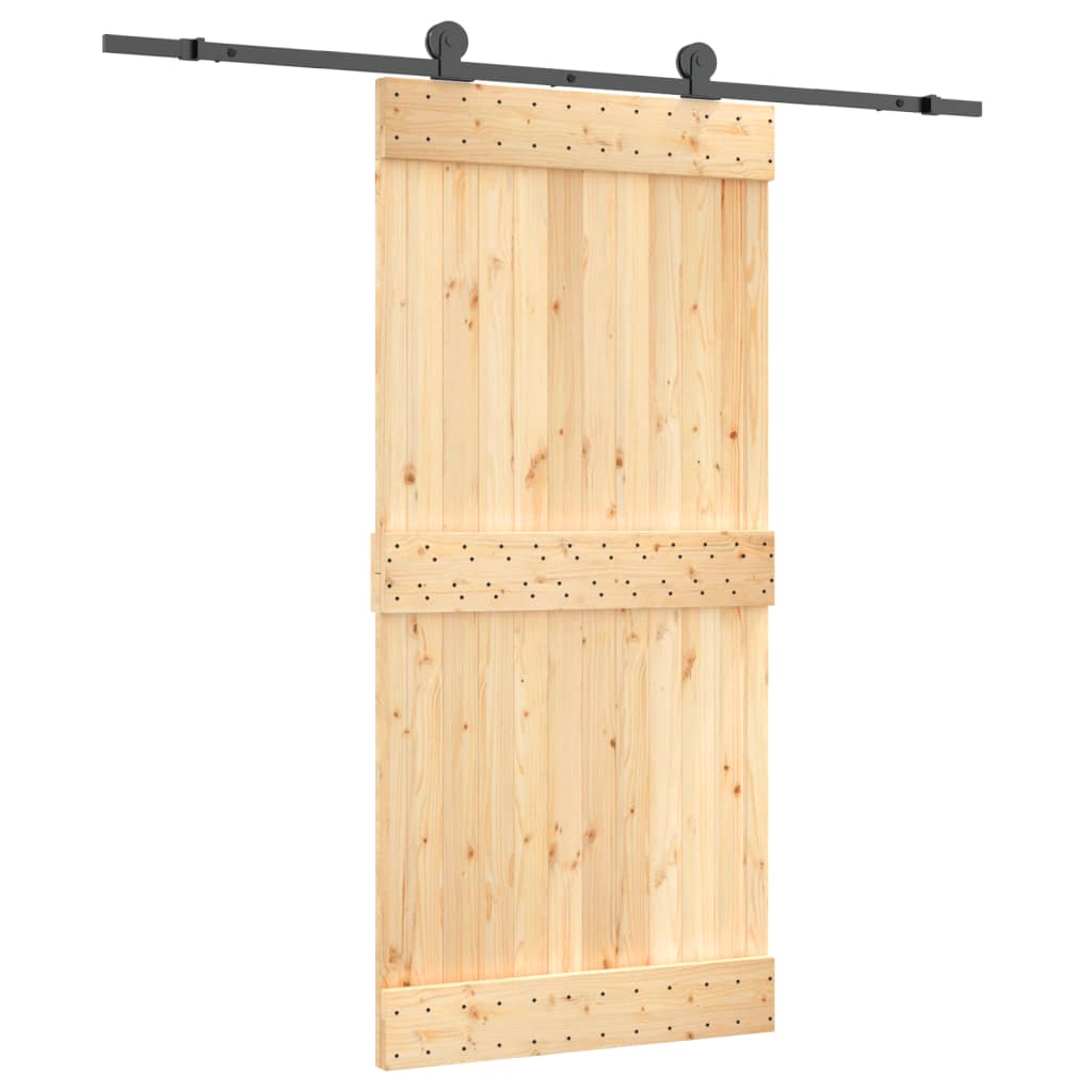 VidaXL Porta scorrevole con ferramenta 95x210 cm in legno di pino massiccio