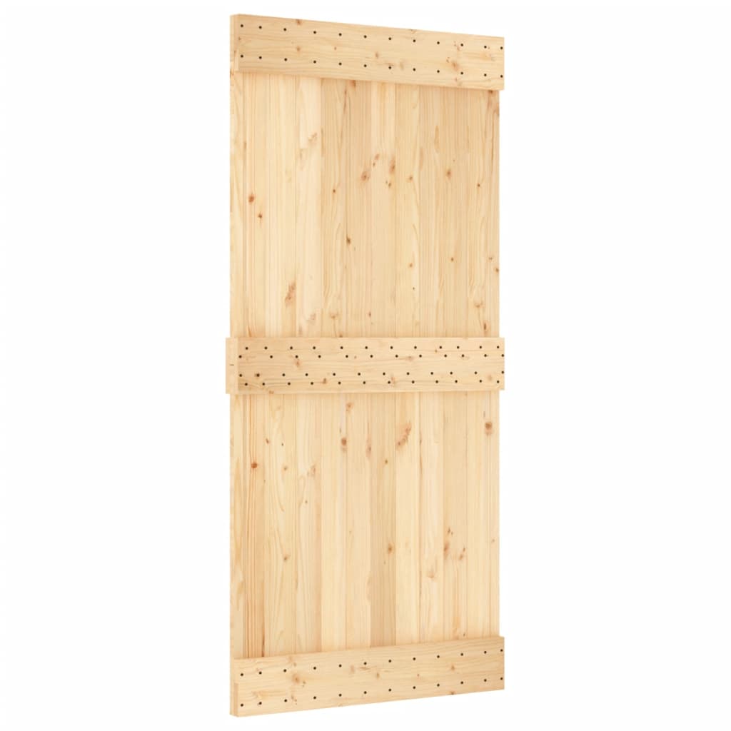 VidaXL Porta scorrevole con ferramenta 95x210 cm in legno di pino massiccio
