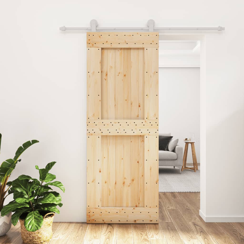 VidaXL Sliding Door with Fittings 80x210 cm Solid Pinewood