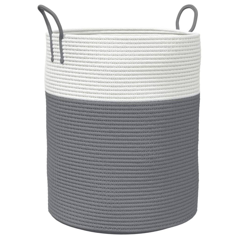 Vidaxl storage basket ø 38x46 cm cotton gray and white