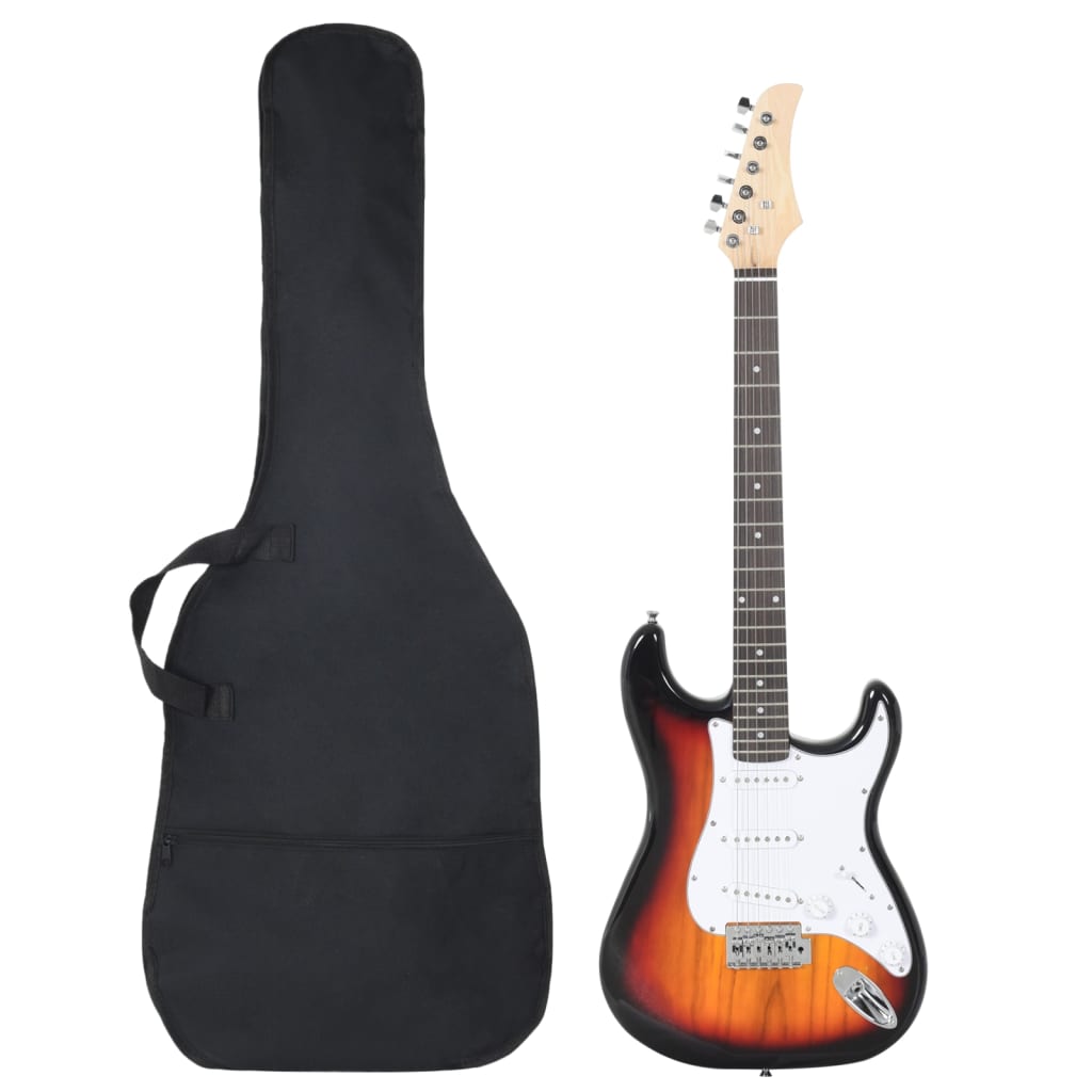 Vidaxl Gitarre für Einsteiger elektrisch mit Tasche 4 4 39 braun und weiß