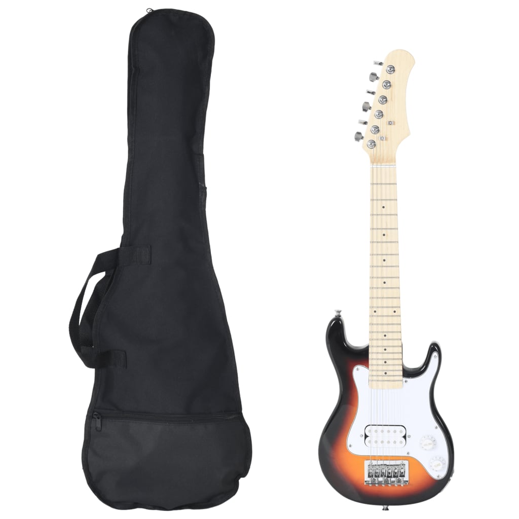 Vidaxl E-Gitarre für Kinder mit Tasche 3 4 30 braun und weiß