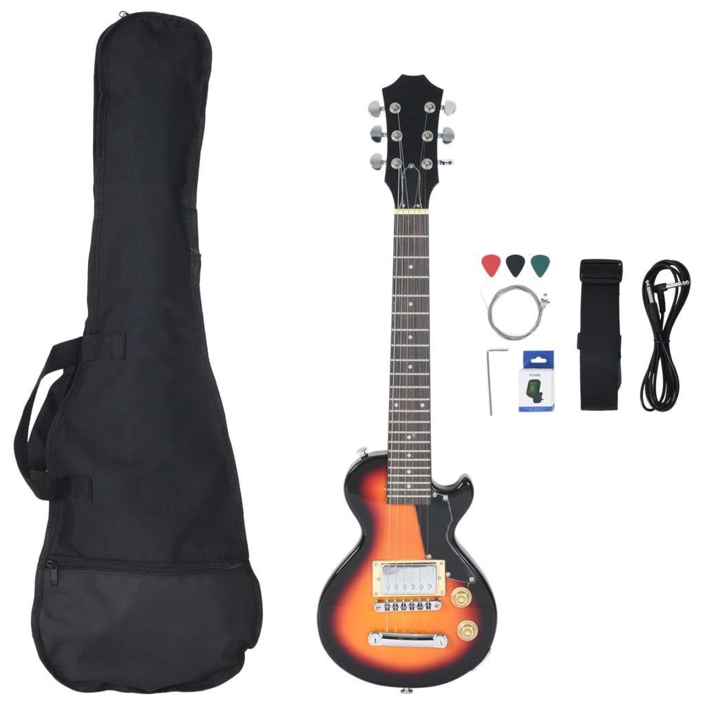 Vidaxl E-Gitarre für Kinder mit Tasche 3 4 30 Braun und Schwarz