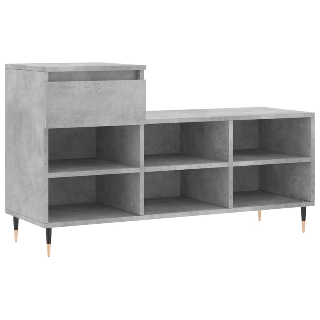 Vidaxl shoe cabinet 102x36x60 cm processed wood concrete gray
