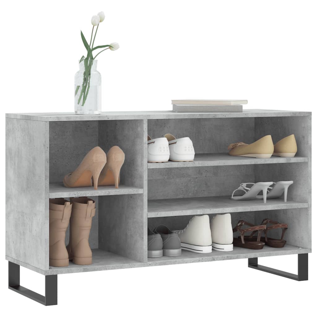 Vidaxl shoe cabinet 102x36x60 cm processed wood concrete gray