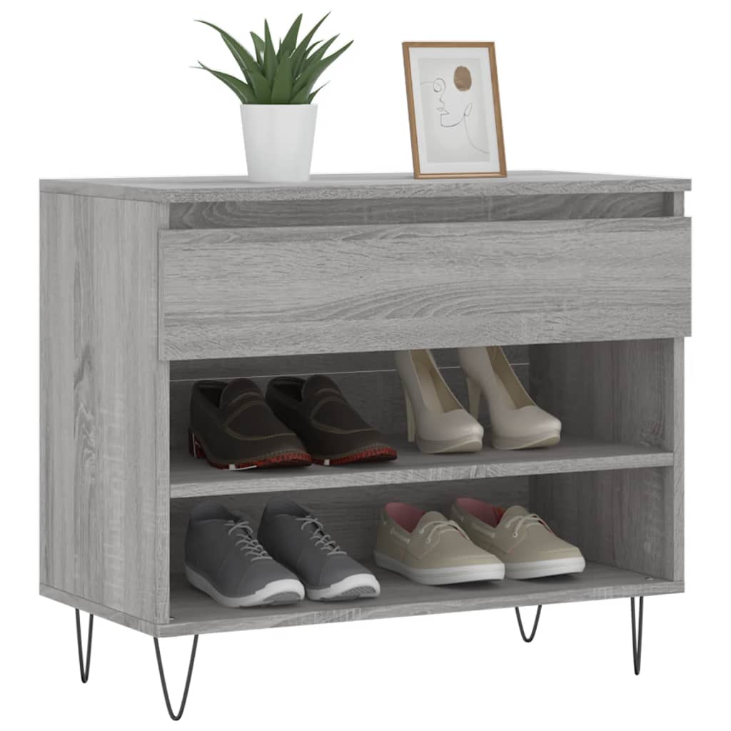 Vidaxl shoe cabinet 70x36x60 cm processed wood Sonoma gray