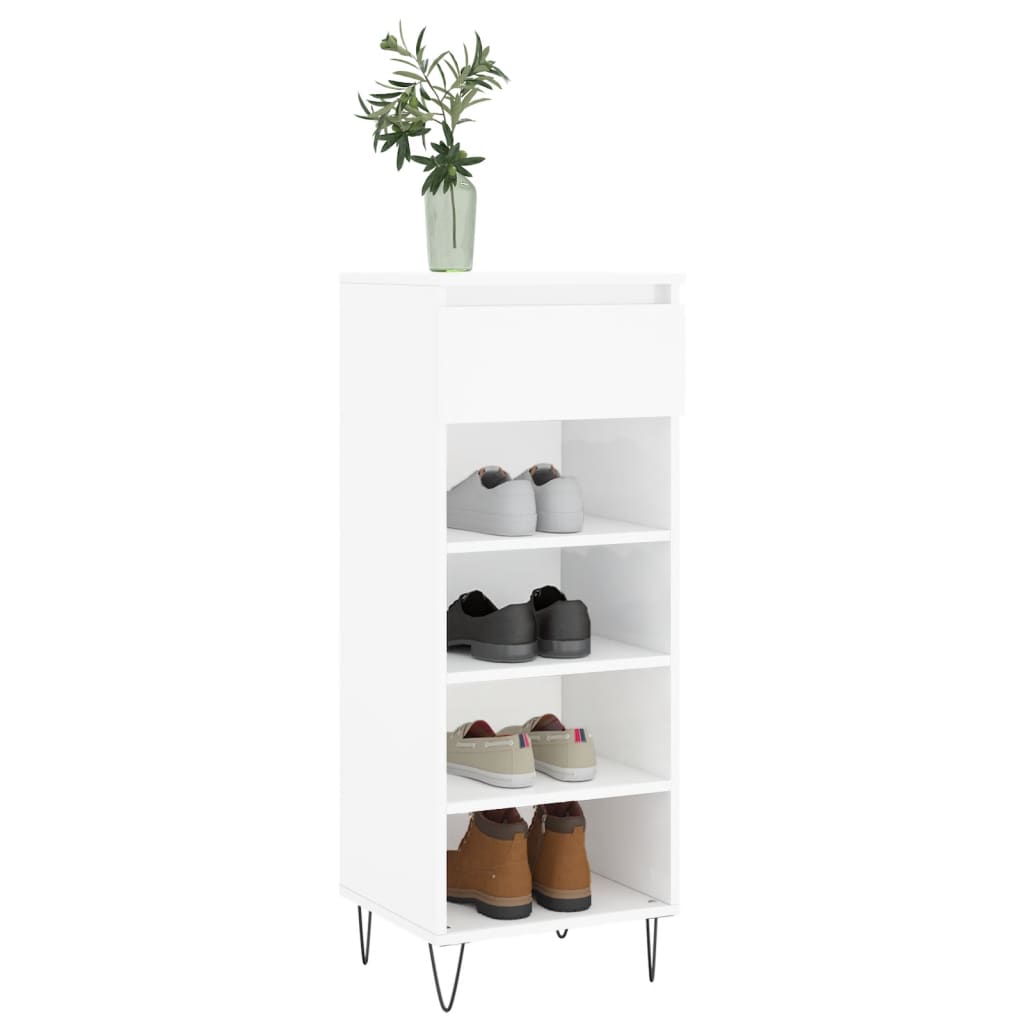 Vidaxl shoe cabinet 40x36x105 cm processed wood high-gloss white