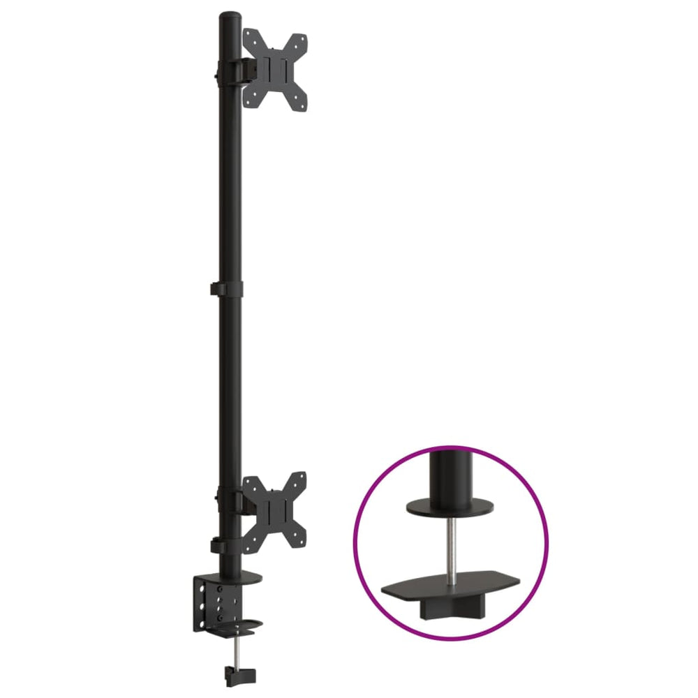 Vidaxl Monitor Stand Double VESA 75 100 mm Steel Black