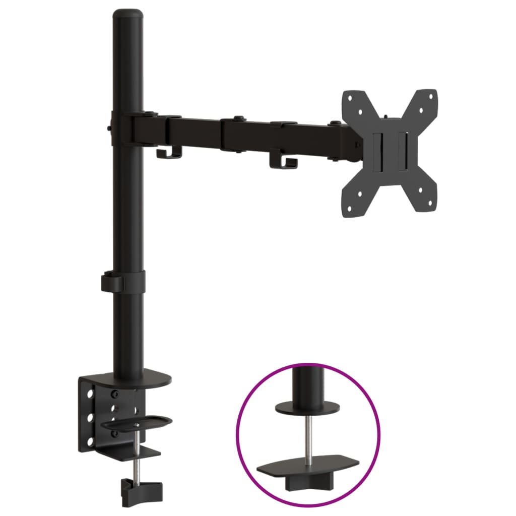 Vidaxl monitor mount vesa 75 100 mm black steel