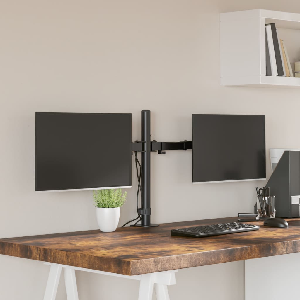 Vidaxl Monitorständer doppelt VESA 75 100 mm Stahl schwarz