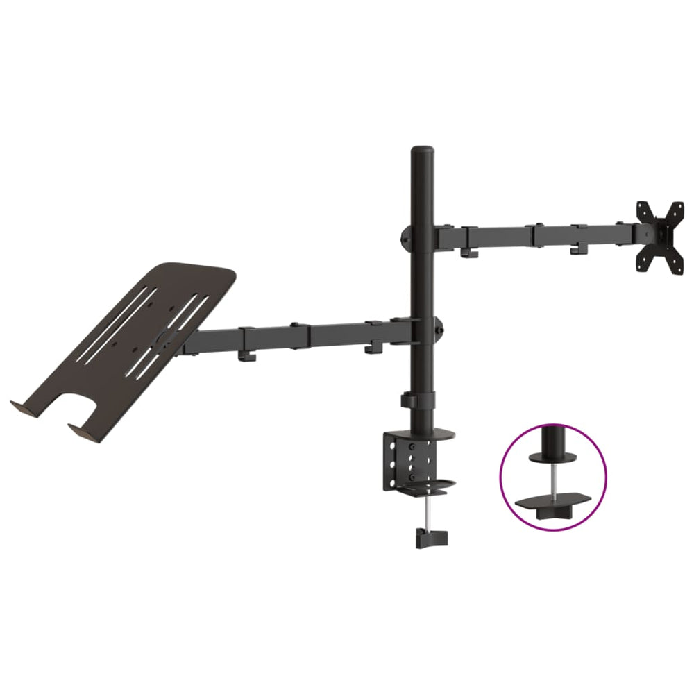 Vidaxl monitor mount vesa 75 100 mm black steel