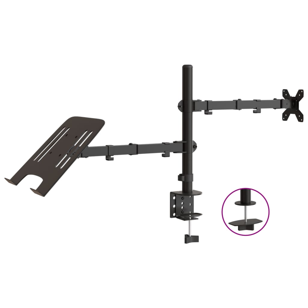 Vidaxl monitor mount vesa 75 100 mm black steel