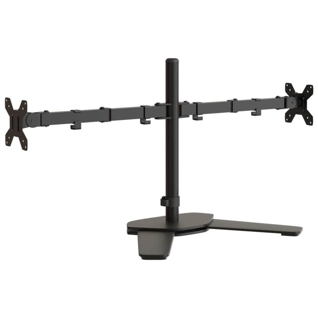 Vidaxl monitor stand double vesa 75 100 mm steel black