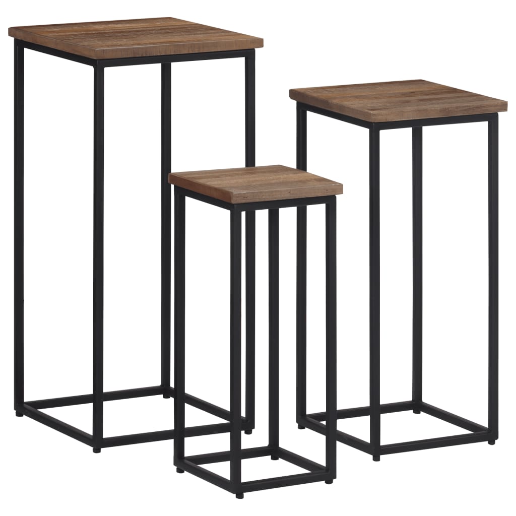 Vidaxl plant stands 3 pcs solid teak wood