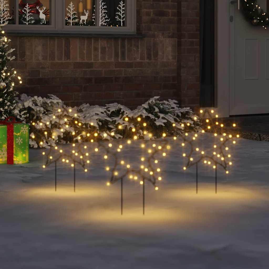 Vidaxl Christmas lights star 3 pcs with ground spikes 50 LEDs 29 cm