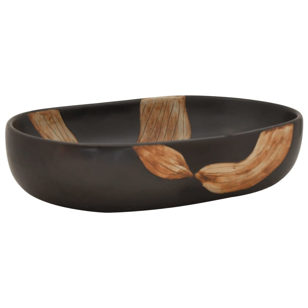 Vidaxx countertop sink oval 59x40x14 cm ceramic black