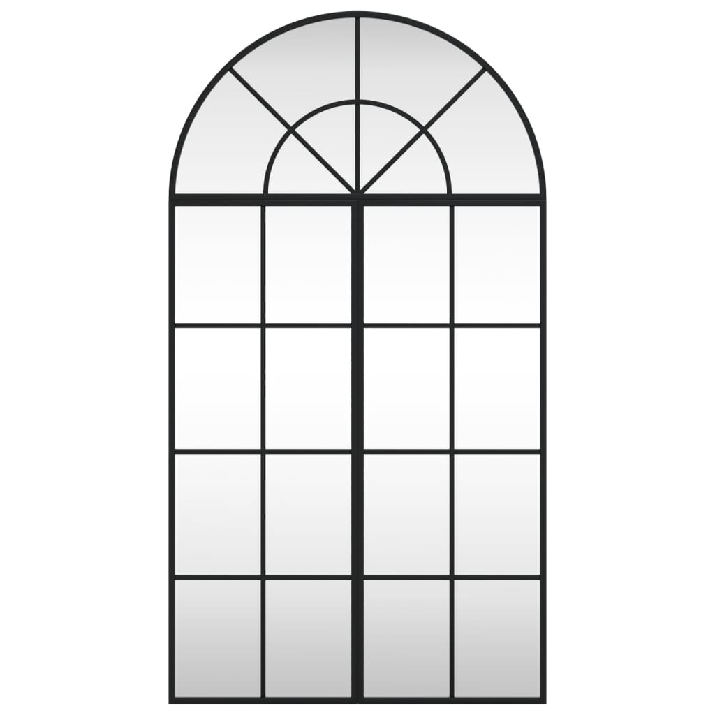 Vidaxl stensko ogledalo boog 60x110 cm železno črno