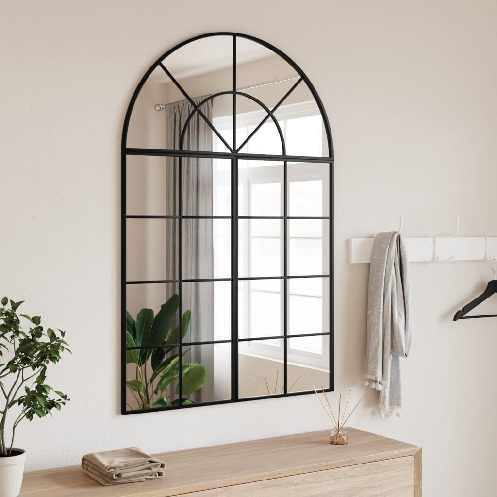 VidaXL Wall mirror arch 80x120 cm iron black