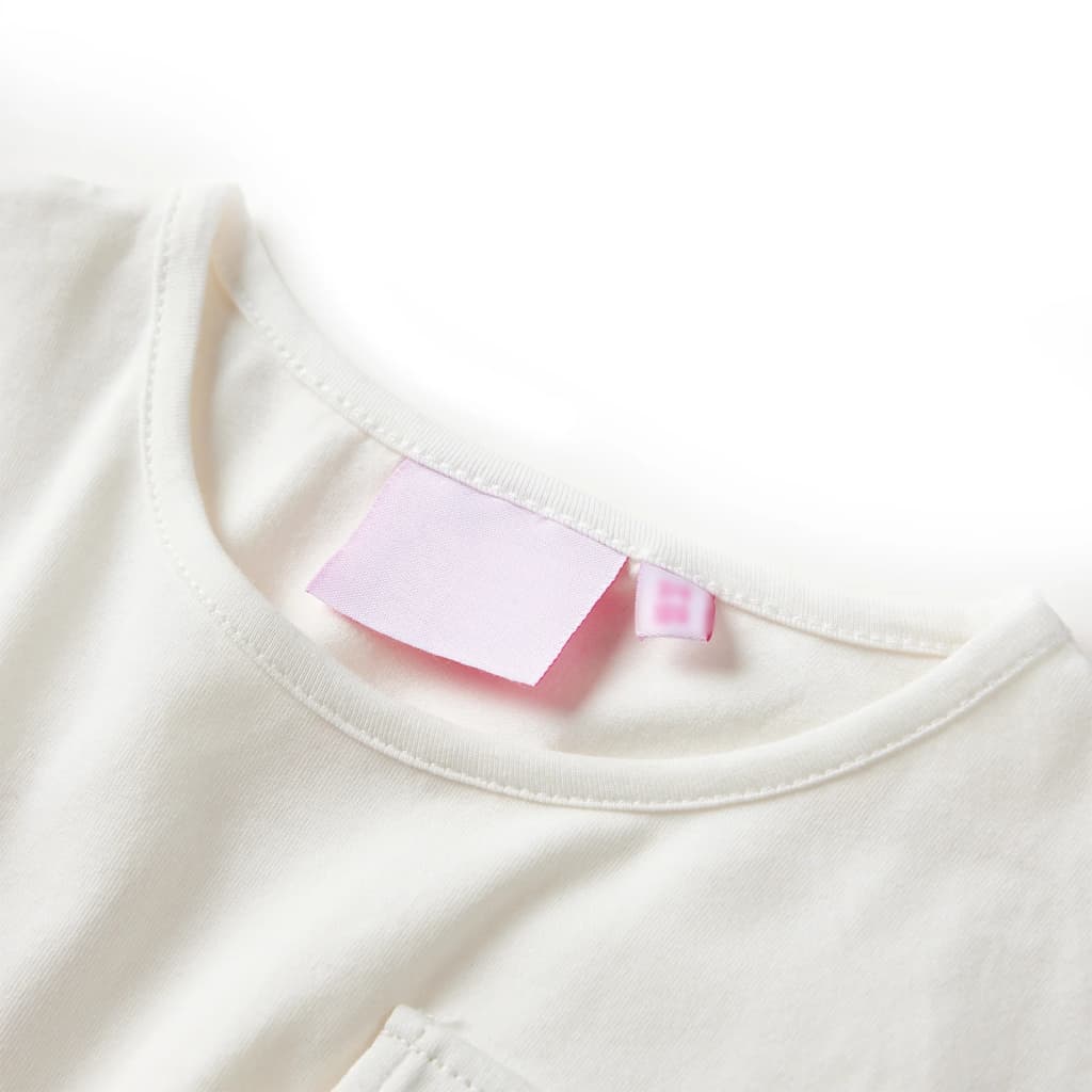 VidaXL Kinderjurk met korte mouwen 128 ecru