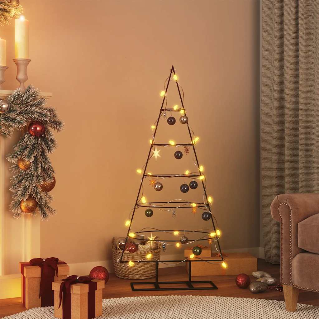Vidaxl Decorazione natalizia albero di Natale 125 cm in metallo nero