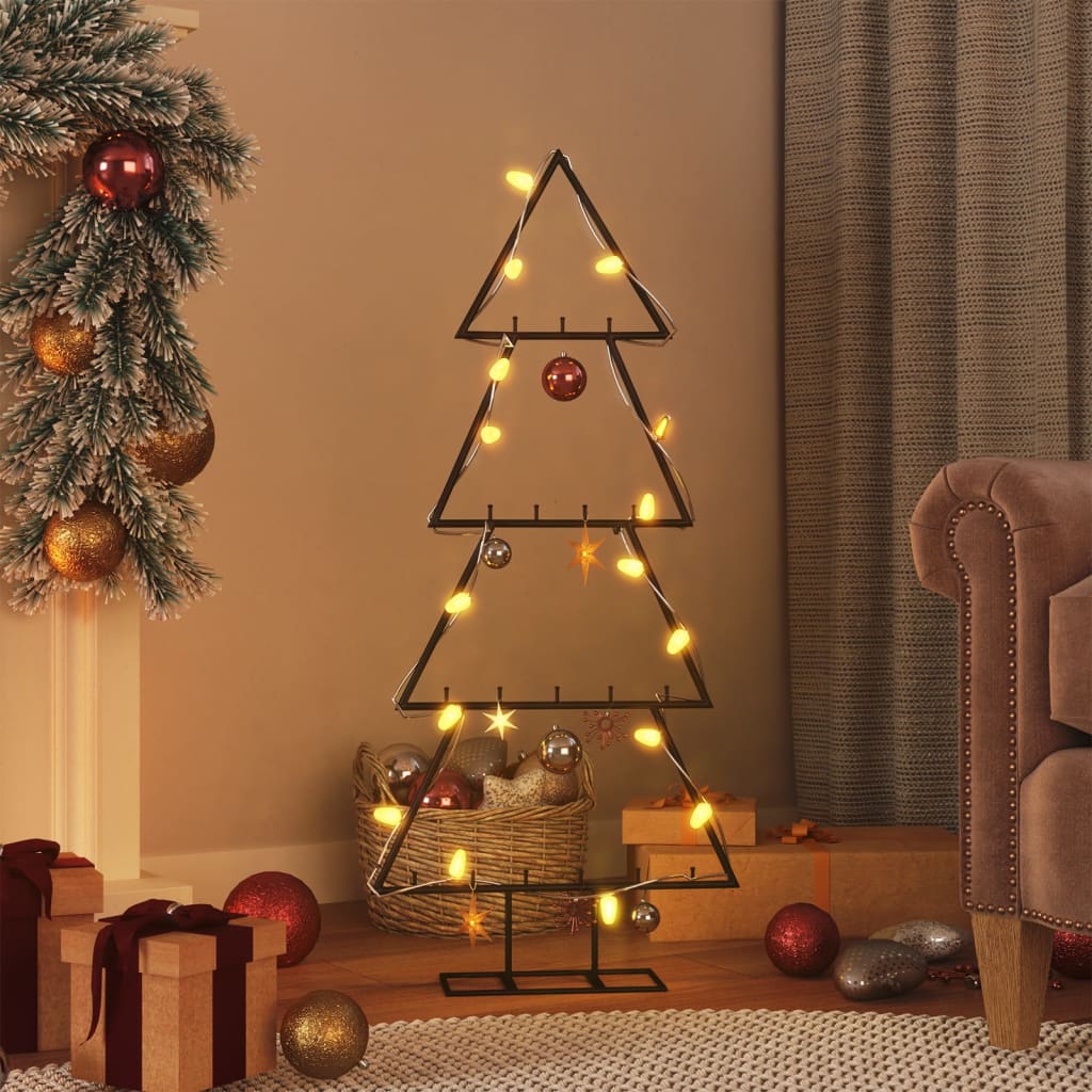 VidaXL Christmas decoration Christmas tree 90 cm metal black