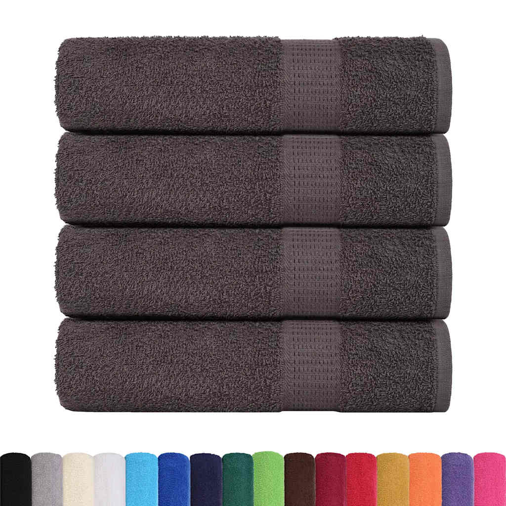 Serviettes vidaxl 4 ST 50x100 cm 360 g m² 100% coton coloré anthracite