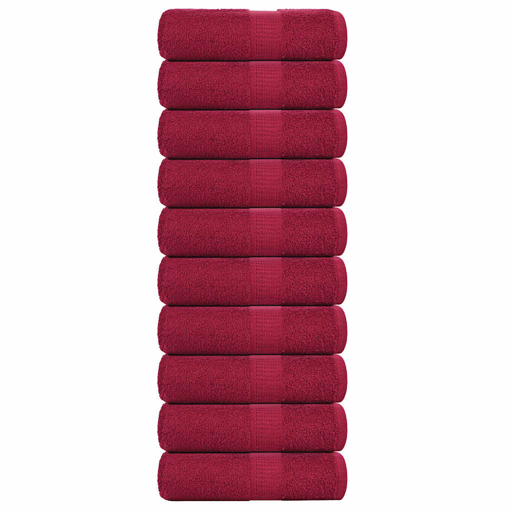 Vidaxx washcloths 10 pieces frogn bordeaux 30x30 cm 100% cotton