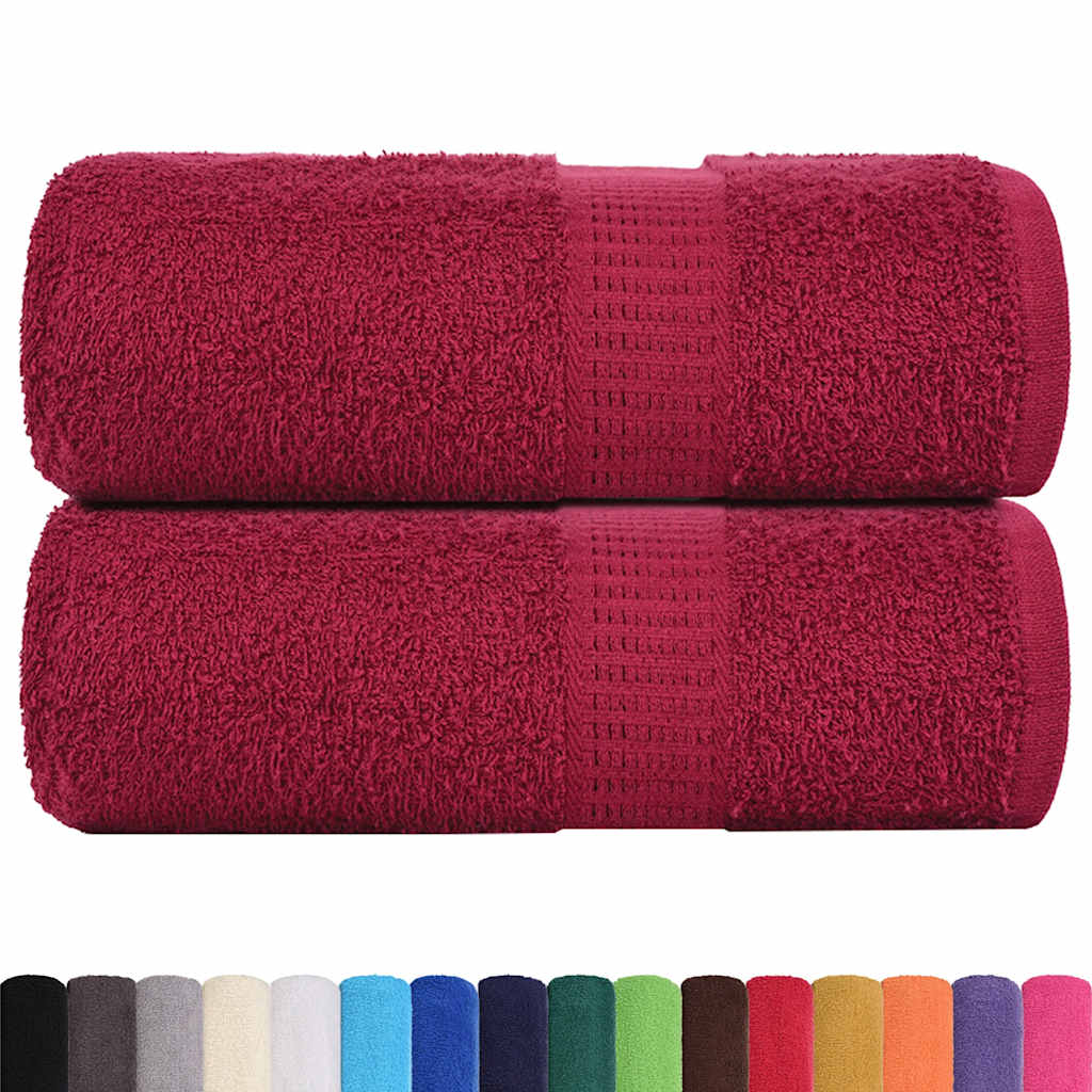VidaXL guest towels 2 pcs 30x50 cm 360 g m² 100% cotton burgundy red