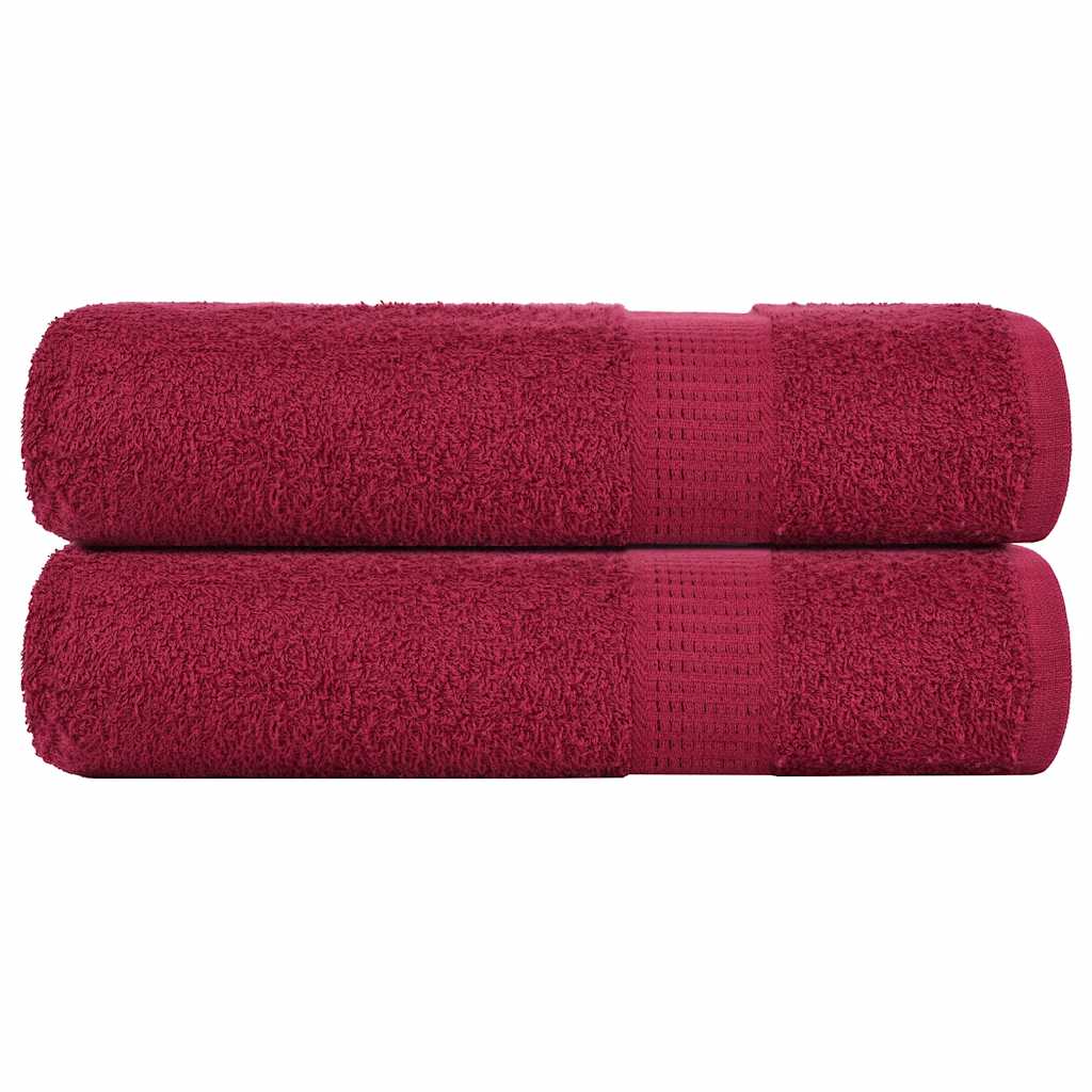 Vidaxx towels 2 pcs 50x100 cm 360 g m² 100% cotton burgundy red
