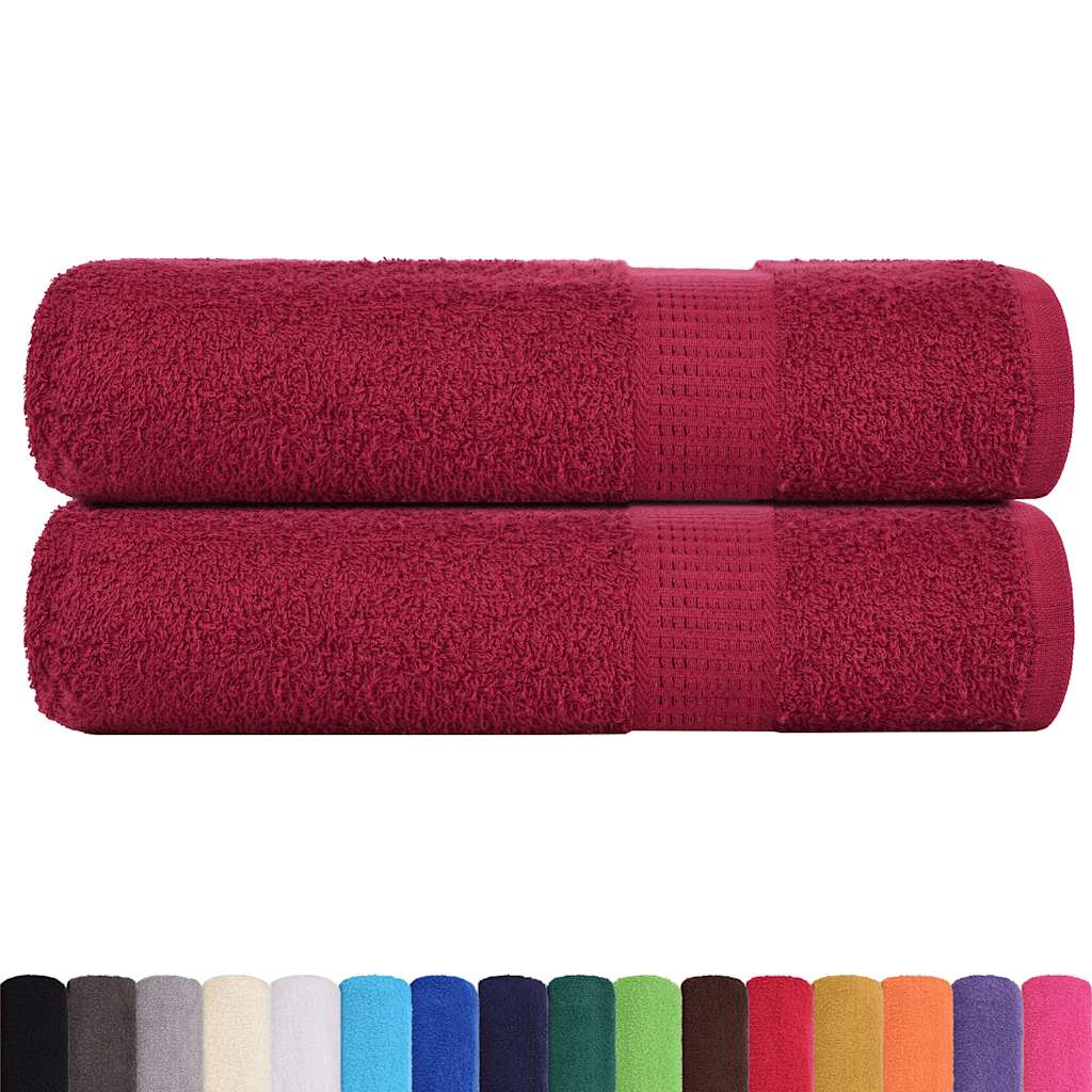 Vidaxx towels 2 pcs 50x100 cm 360 g m² 100% cotton burgundy red
