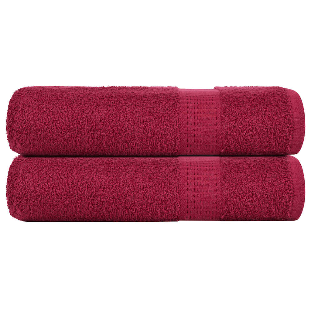 Vidaxl bath towels 2 pcs 100x150 cm 360 g m² 100% cotton burgundy red