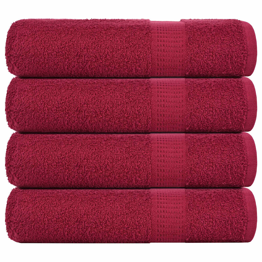 Vidaxl bath towels 4 pcs 100x150 cm 360 g m² 100% cotton burgundy red