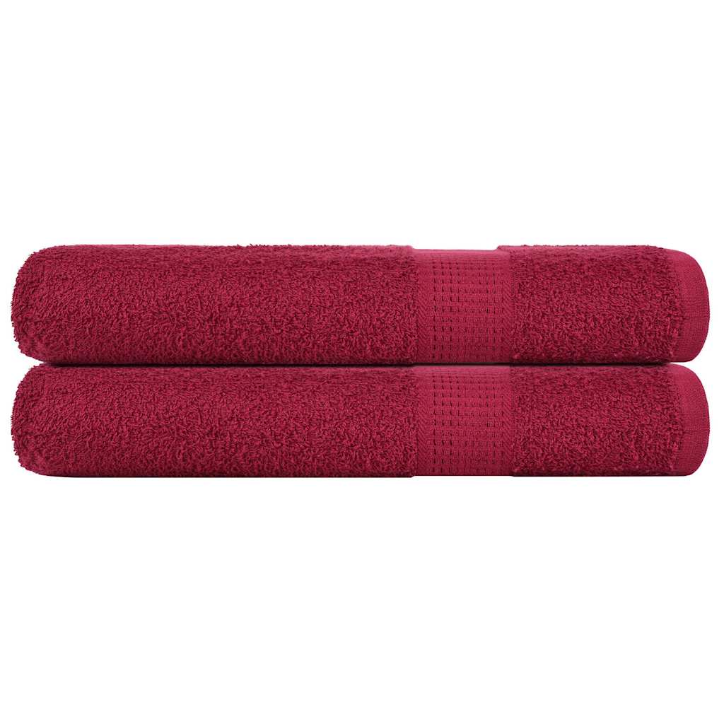Vidaxl sauna towels 2 pcs 80x200 cm 360g m² 100% cotton burgundy red