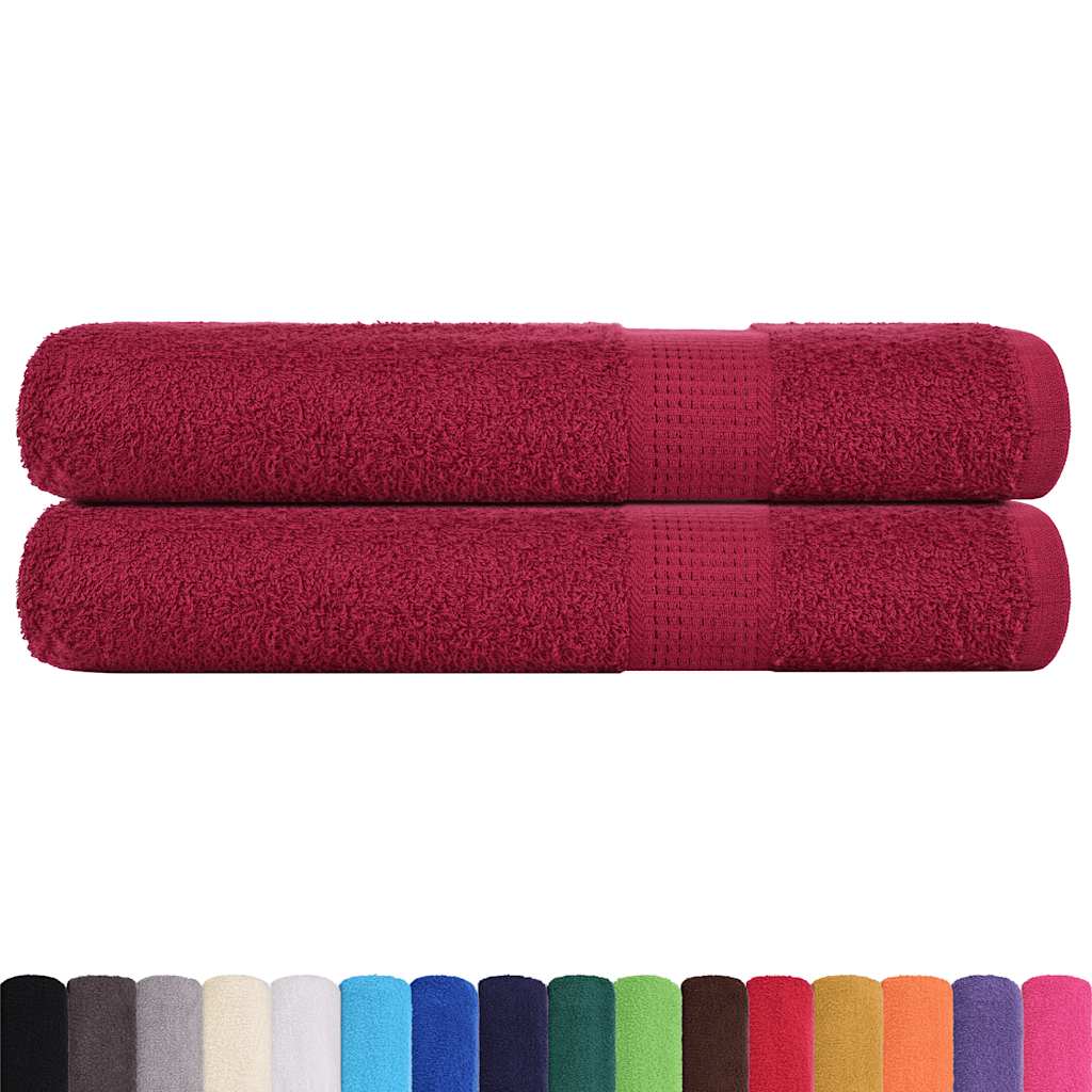 Vidaxl sauna towels 2 pcs 80x200 cm 360g m² 100% cotton burgundy red