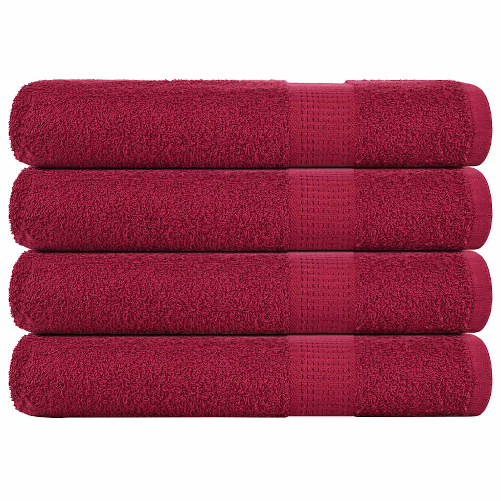 Vidaxl sauna towels 4 pcs 80x200 cm 360g m² 100% cotton burgundy red