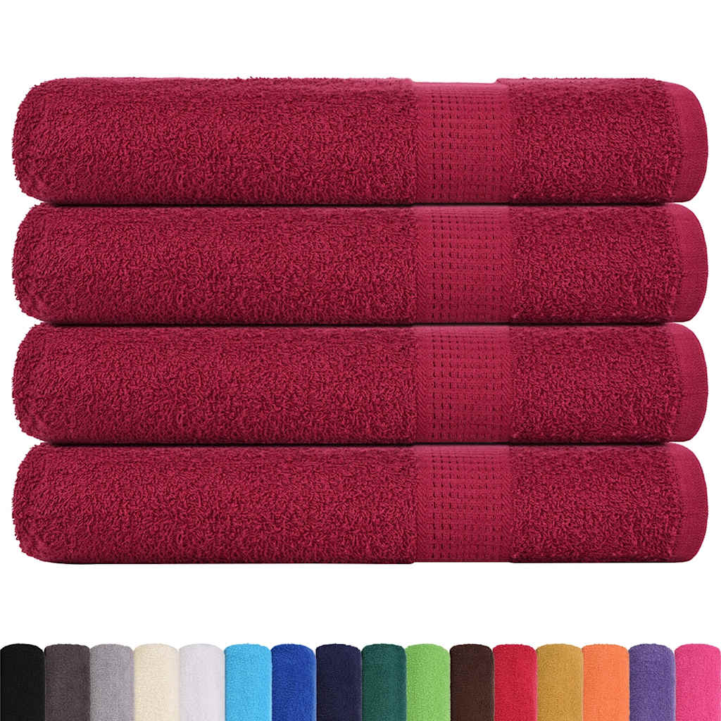 Vidaxl sauna towels 4 pcs 80x200 cm 360g m² 100% cotton burgundy red