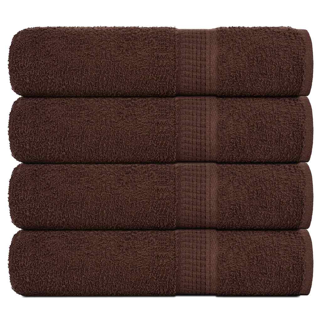 Vidaxl towels 4 pcs 50x100 cm 360 g m² 100% cotton brown